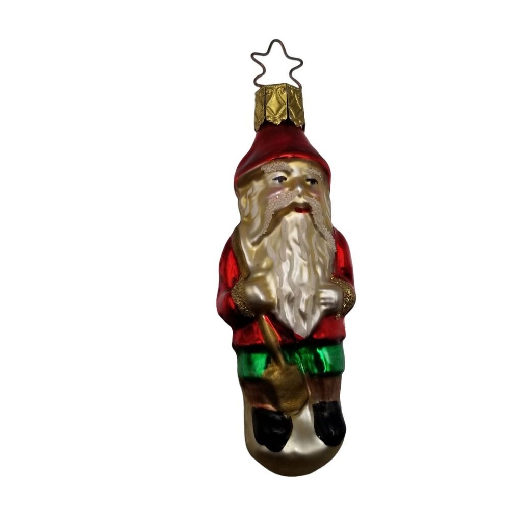 Vintage Germany Christmas Ornament Old World Santa Claus Glass Holiday German